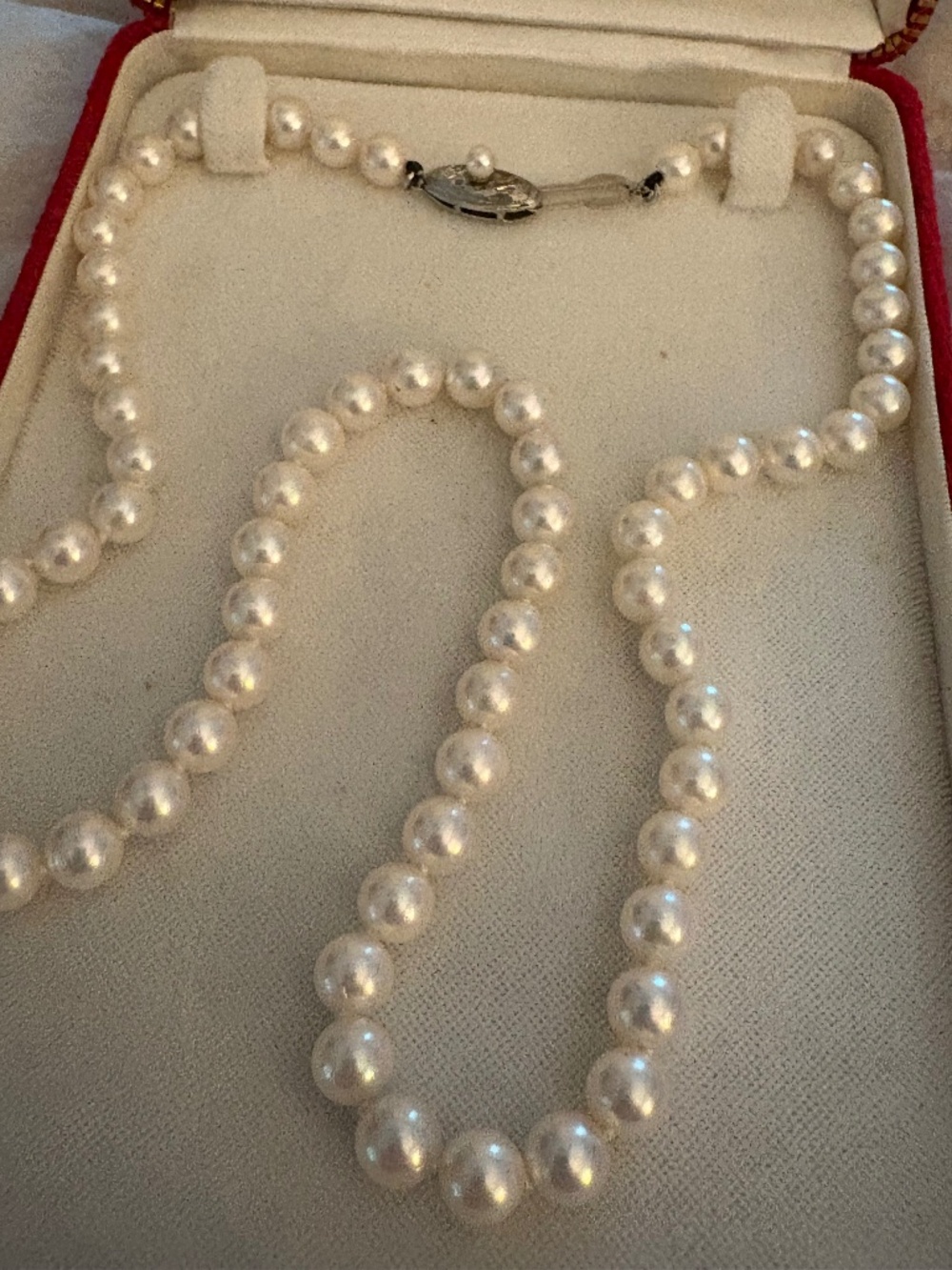 Vintage Mayuyama & Co Tokyo Nikkatsu Arcade Cultured Pearl Necklace Silver Clasp - Picture 13 of 13